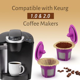 Irmidi Disposable Coffee Filters, 100 Count Natural Paper Filters Compatible with Keurig Brewers Single Serve 1.0 and 2.0, Fit all Reusable Coffee Pods