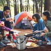 HUIOP 1L Stainless Steel Cooking Kettle Portable Outdoor Camping Backpacking