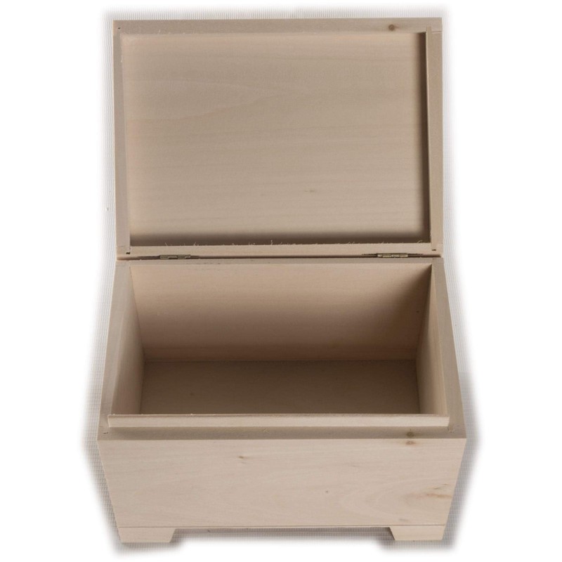 Wooden Storage Chest with Curved Hinged Lid | 20 x
