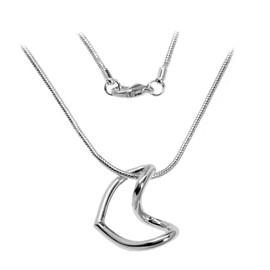 Cape Cod Jewelry-CCJ Necklace Floating Heart Pendant SilverTone 18"