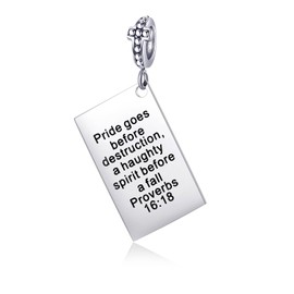 BETTY&SARAH Bible Verse Charm for Charms Bracelet and Necklace - Silver Religious Jewelry with Cross & Inspirational Scripture