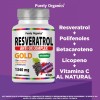 Resveratrol Anti-ox Complex Gold Antioxidante 30 Cápsulas sin sabor. Purely