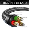 couduan 2PCS Aux Cable 3.3FT Braided Stereo 3.5mm Audio Cable，Jack