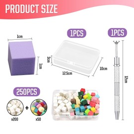 250 Stücke Mini -Nagelschwamm, Nagel -Fleckwerkzeuge, Maniküreversorgungen, Diy -Nagelkunstzubehör.