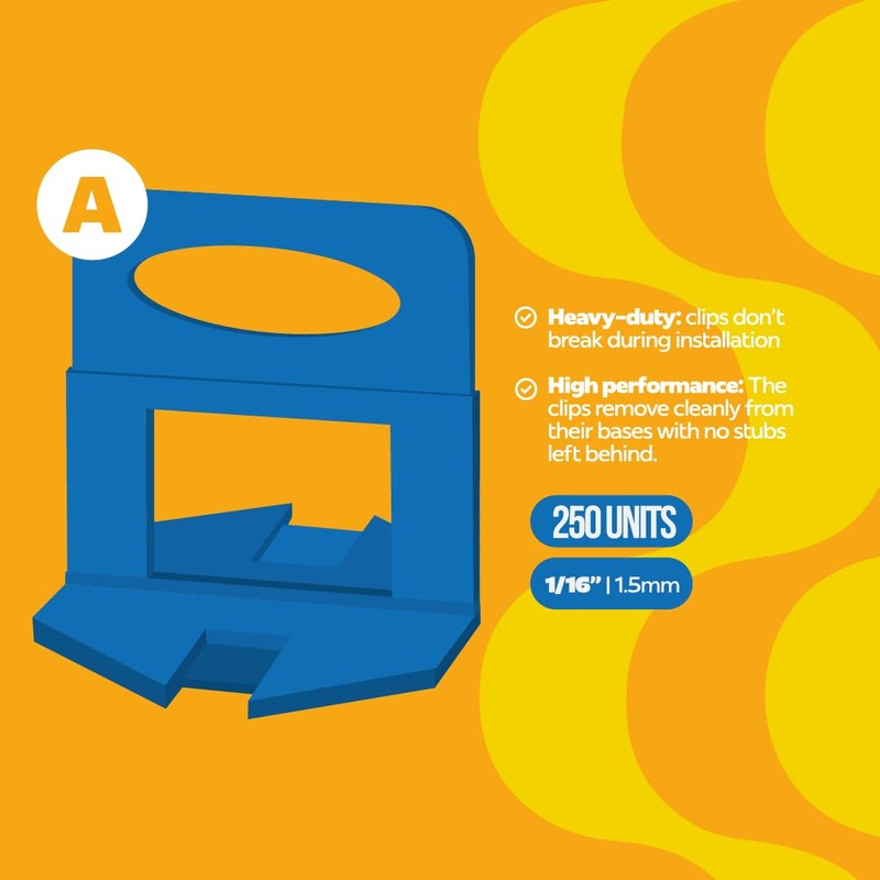 RioLevel Tile Leveling System Clips | 250 PCS | 1/32"(1mm),