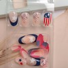 24Pcs Independence Day Press on Nails Short French Tip Fake