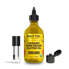 Organic Pure Indian Castor Oil for Hair Growth, Skin Care, Nail Care, Scalp Oil, Thicker Eyebrows & Eyelashes, Castor Oil Packs, Cold Pressed, USDA Certified (2 Fl Oz, Original)