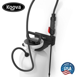 Koova Garden Pump Sprayer Holder | Wall Mounted Garden Tool Garage Organizer and Storage | FIts Round Bottles up to 2.5 Gallons | for Lawn, Plant, Water Sprayers