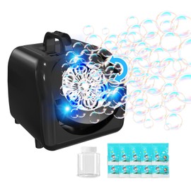 Bubble Machine, 2 Modes-Swinging & Stationary, Battery Operated Portable Bubble Maker, 20000+ Big Bubbles/Min