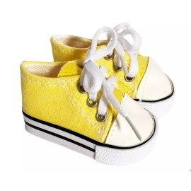 My Brittany Designs MBD Footwear, Fun & Colorful Yellow Lemon Canvas Sneakers, for 18-Inch Dolls