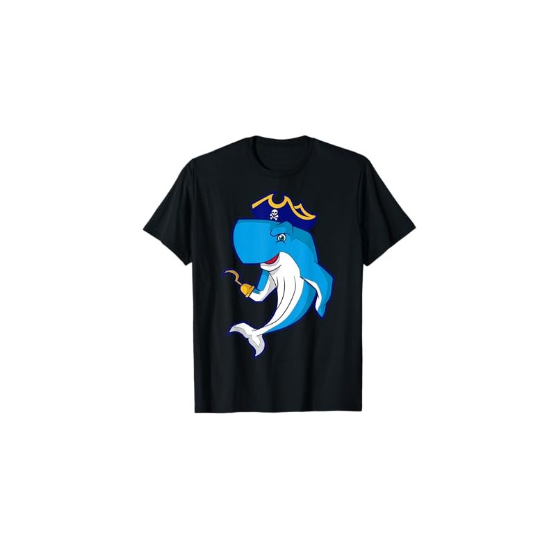 Cartoon Pirate Whale Character For Kids T-Shirt