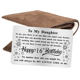 MXRSDF Daughter 16th Birthday Gifts for Girls, Sweet 16 Years Old Decorations Wallet Cards for Her Female Women