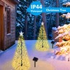 YUTONG 2 Pack Solar Spiral Christmas Trees Lights, 8 Mode