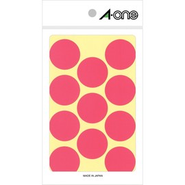 e-wan Color Label Peach Round 30 mm 14 Sheets 07238