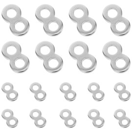 HEMOTON 20 pcs Stainless Steel 8 Shaped Fastener Clips, 8 Figure Fastener Tabletop Fasteners Connector