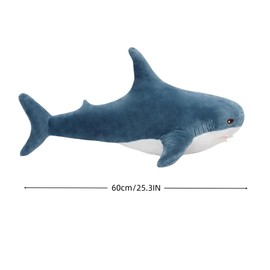 23.5-inch Plush Shark Toy Pillow, Super Soft and Cute Plush Shark Toys , Shark Cushion Pillow Shark Plush Stuffed Animal Sharks Children’s Boys and Girls Room Decoration Bedtime Gift (Blue 24 inches)