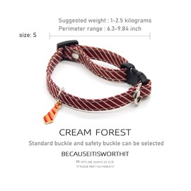 Cat Collar Bells Korean Style high-Looking Kitten pet tie tie Decorative Lettering Anti-Lost Collar (Red, S)