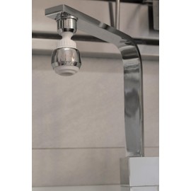 Siroflex 2505/50S Sirius Aerator Shower Aerator Kitchen Tap Made in Italy Chrome White Aerator with Pivoting Extension Aerator for Water-Saving Fittings and Filters
