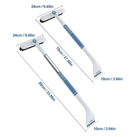 3 In 1 Snow Brush and Ice Scraper for Car Windshield TORCARVH Extendable Snow Removal 360° Pivoting Vehicle Winter Shovel Brush Snow Scraper with Long Handle for Car SUV Trucks (White)