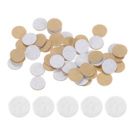 HARFINGTON 48pcs Round Adhesive Felt Circles, 10mm 3/8" Pre Cut Felt Craft Stickers Non-Woven Mini Felt Fabric Circles for DIY Sewing Handcraft Cut Projects Craft Finishing, White