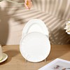 HOFURME 4 Pcs Plate Dinnerware Display Stand, 2-Tier China Platters