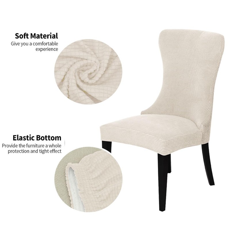Buenanir Wingback Chair Cover Jacquard Wingback Dining Chair Covers Stretch