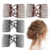 4pcs Elastic Hair Clips Double Comb Elastic Hair Combs for