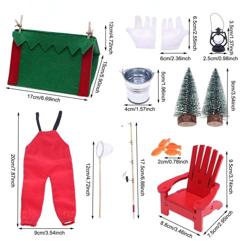 Perfeclan Accessories Doll Fishing Tackle for Elf Dolls DIY Christmas