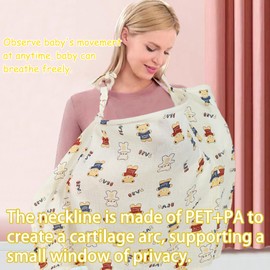 Nursing Cover,Breastfeeding Cover for Mum,Baby Breast Feeding Covers Soft 360°, Cotton Breathable Baby Feeding Apron for Privacy Shield