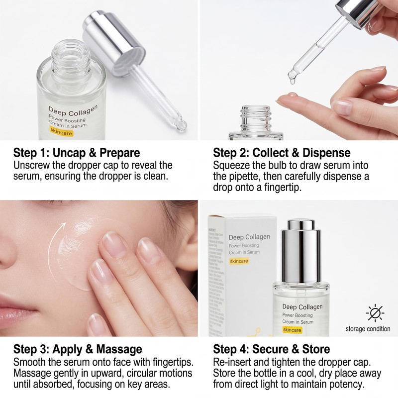 Bafiwu Deep Collagen Serum, Collagen Peptide Serum, Anti-Ageing Serum for