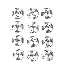 12 Matte White Button Set- Flat Style Buttons Hex Shape for Blouse , Shirt ,5/8" (5/8'' (16mm))