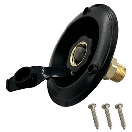 Lirinsegie RV City Water Inlet with Check Valve 3/4'' NH Female to 1/2'' NPT Male Thread RV Water Connection Fittings Replacement for Dust Plug RV Camper (Black)