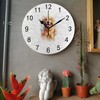 QAZPL Nuansexi Wall Clocks PVC Watercolour Painting Golden Dog Round
