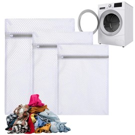 Trio Bolsas Lavar Ropa Delicada Malla Nido de Abeja Transpirable 3 bolsas Diferentes Tamaños Lavanderia Limpieza Profuda Con Zipper Cremallera Alta Calidad Ropa Sucia Viaje