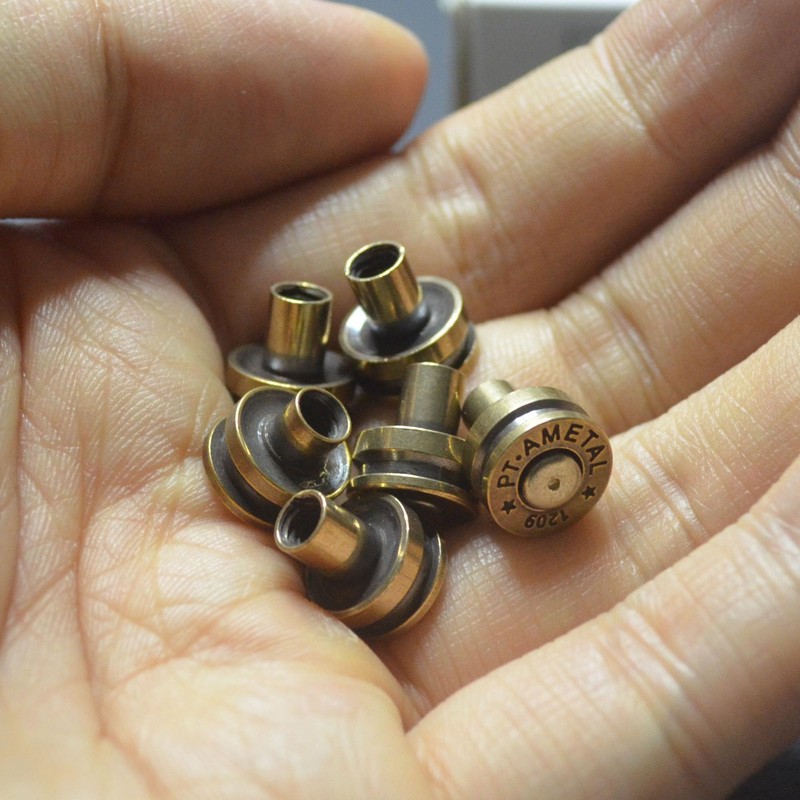 Studs Rivets for Leather, 4mm Studs Heights, Premium Brass Bullet-Shaped
