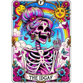 Skull Diamond Art Kits for Adults, Skeleton Diamond Painting Kits for Adults, The IDGAF 5D DIY Paint by Diamond Round Full Drill Home Wall Decor Gift 12x16In