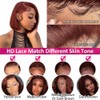 Hoscod Reddish Brown Bob Wig 13x4 HD Transparent Lace Front