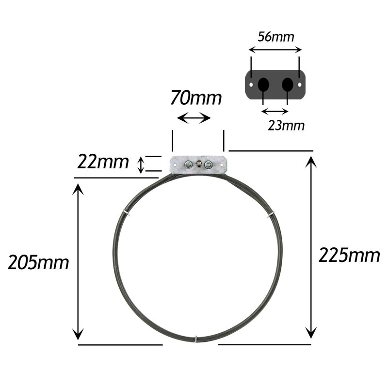 SPARES2GO 2 Turn Heating Element for Flavel Fan Oven (1800w)