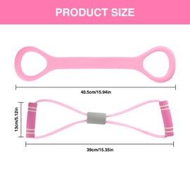 LOGJAM 2 Pcs Figure 8 Resistance Band with Handles, Arm Exercise Bands, Elastic Fitness Strap Exercise Equipment for Women
