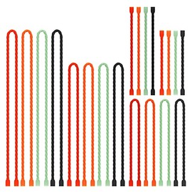 20 bridas de silicona – Bridas de goma reutilizables flexibles para agrupar y sostener, ataduras multiusos para interiores y exteriores (4 + 6 + 12 + 18 + 24 pulgadas)