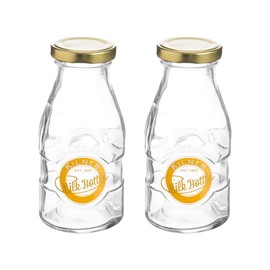 Kilner Twist Top Milk Bottle 1/3 Pint 189ml Clear (Pack of 2)