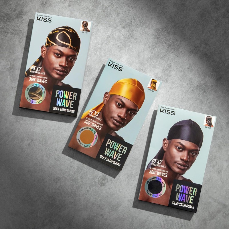KISS COLORS & CARE Luxe Power Wave Silky Satin Durag,