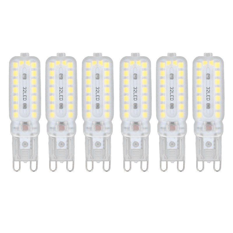 6pcs G9 LED Bulbs 7W Dimmable 360° Illumination Replacement Light