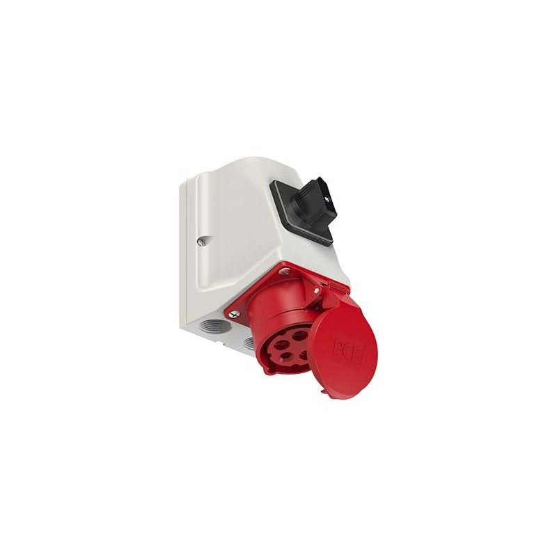 PCE CEE Wall Socket 16A 5p 6h with Switch 400V
