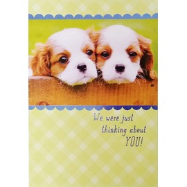 Greeting Card We Were Just Thinking About You - Get Well Soon with Cavalier King Charles Spaniel Dogs