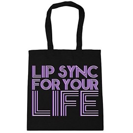 Hippowarehouse Lip sync for your life Tote Shopping Gym Beach Bag 42cm x38cm, 10 litres