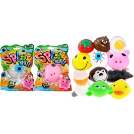 JA-RU Splat Ball Squishy Fidget Balls (2 Balls Assorted) Squishy Egg & Poop Funny Fidget Toys for Kids & Adults. Stress Relief Autism ADHD Sensory Toys. Easter Basket Stocking Stuffers. 5303-2slp
