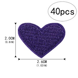 40 PCS Iron on Patches, Applique Patches Iron on Embroidery Patches Sew on Heart Applique Diy Clothes Multicolored Cute Heart Patches for Clothes for Garment Embellishments and Repair