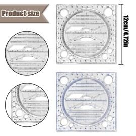 HAIKING Multifunctional Ruler, 2 PCS Multipurpose Measuring Ruler for Studying, Designing Supplies (Black & Blue)
