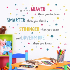 RAINBOW WSK Colorful Inspirational Quote Wall Decals Motivational Positive Phrase Wall Stickers You are Classroom Quotes Wall Decal Peel and Stick Wall Mural Decor for Kids Bedroom School LM93900